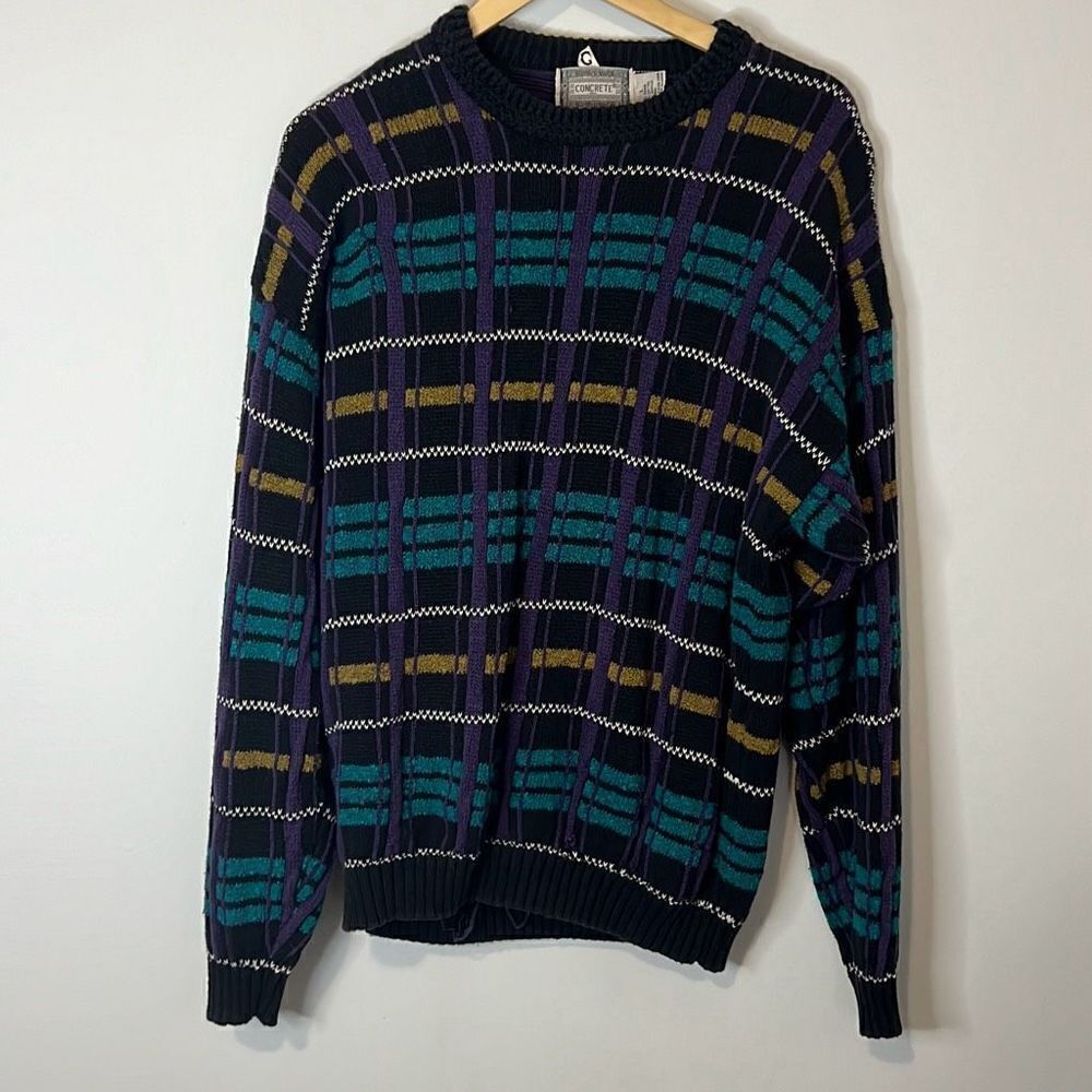 Concrete Mix Men’s Vintage Pullover Crewneck Sweater Size Large